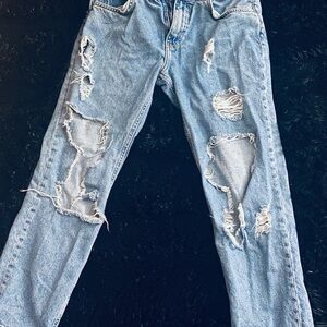 Distressed Blue Jeans for women